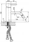 Bidé csaptelep, MINIMAL bidécsaptelep lefolyó nélkül, inox: MI003 Sapho