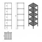 Polc, Sapho AQUALINE BAMBUS álló polc, 5 szintes, 37x141x37cm, bambusz BI005