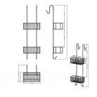 Polc, Sapho AQUALINE KRÓM LINE dupla polc és akasztó, 220x700x200mm 37007