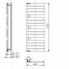 Egyenes radiátor, Sapho AQUALINE MILI fürdőszobai radiátor, 600x1222mm, 632W, fehér DC620T