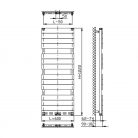 Egyenes radiátor, Sapho AQUALINE BONDI fürdőszobai radiátor, 600x1222mm, Antracit DC425T