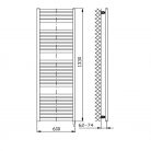 Egyenes radiátor, AQUALINE TONDI-E elektromos radiátor, 600x1330 mm, 600W, fehér DE480T