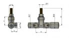 Radiátor szelep, AREZZO design SPEARPEX/UNICO radiátor szelep fekete, bal AR-SPEARPEX-B-L