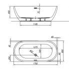 Kád, Kolpa San 927330 Dalia FS 170×80 térbenálló fürdőkád, szürke/fehér