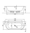 Kád, Kolpa San 570550 Dream SP 170x75 falhoz állítható fürdőkád, fehér