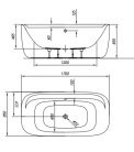 Kád, Kolpa San 922810 Lux-FS 170×85/o szabadon álló fürdőkád