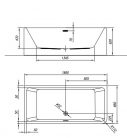 Kád, Kolpa San 513480 Elektra-SP 185x85 falhoz állítható fürdőkád, jobbos kivitel