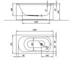 Kád, Kolpa San 565510 Betty 140x70 beépíthető fürdőkád test