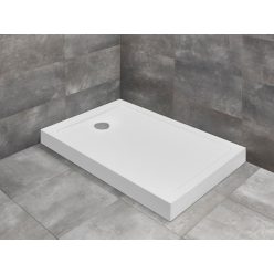   Zuhanytálca, Radaway Doros Stone F szögletes zuhanytálca előlappal 100x80 fehér, ajándék szifonna