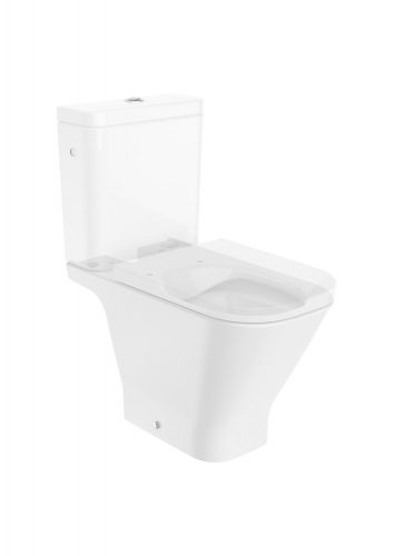 WC, Roca The Gap A342479000 Square Rimless monoblokkos wc-csésze 650 mm hosszú